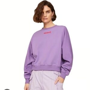 Hervé Leger Purple Logo Sweatshirt Size S